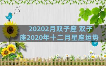 20202月双子座 双子座2020年十二月星座运势